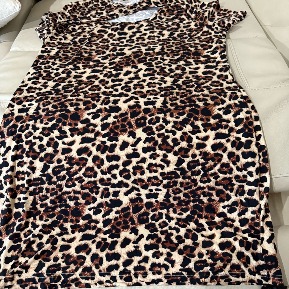 SHEIN Leopard Print Midi Dress